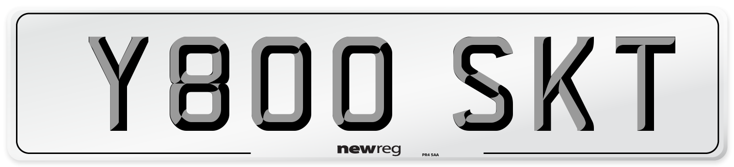 Y800 SKT Number Plate from New Reg